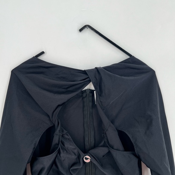 Coperni Cutout Twisted Jersey Black Mini Dress